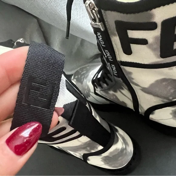 Fendi Canvas Floral Print Boots